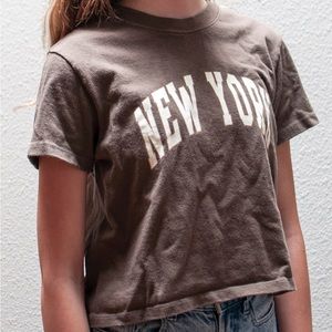 Brandy Melville Brown New York Tee